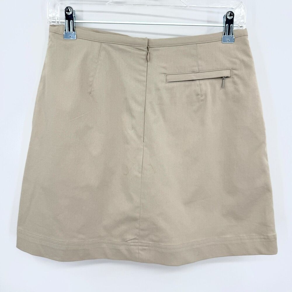 NIKE Vintage Silver Tag Khaki Zip Slit Mini Golf Skort Skirt Size Small 4 - Picture 3 of 8